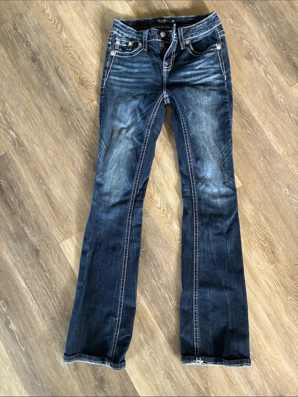 Miss Me Cowhide Embellished Bootcut Jeans